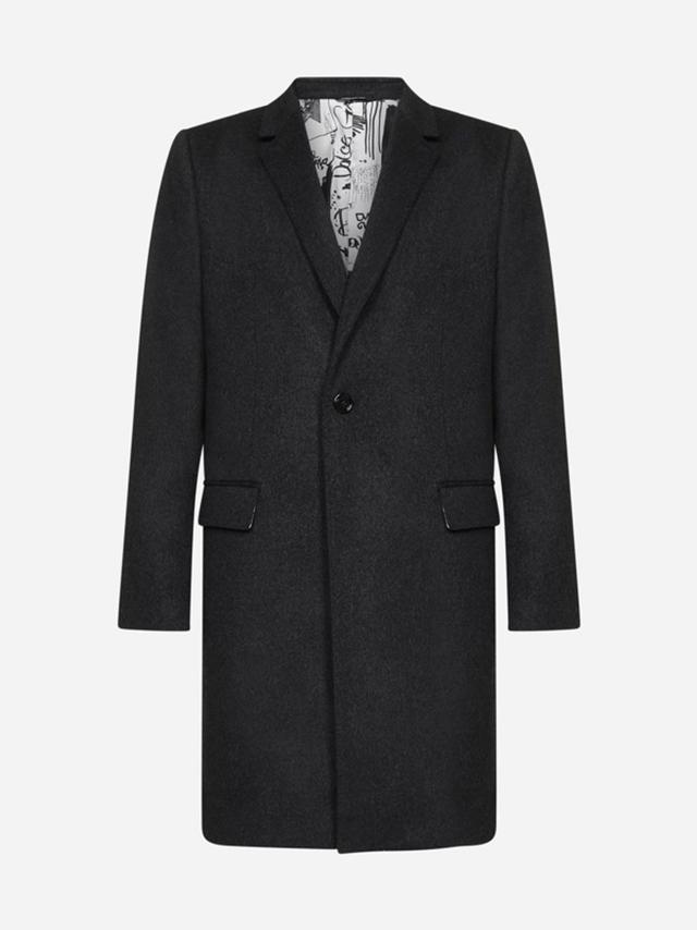 Wool And Cashmere Single-breasted Coat In Black Product Image