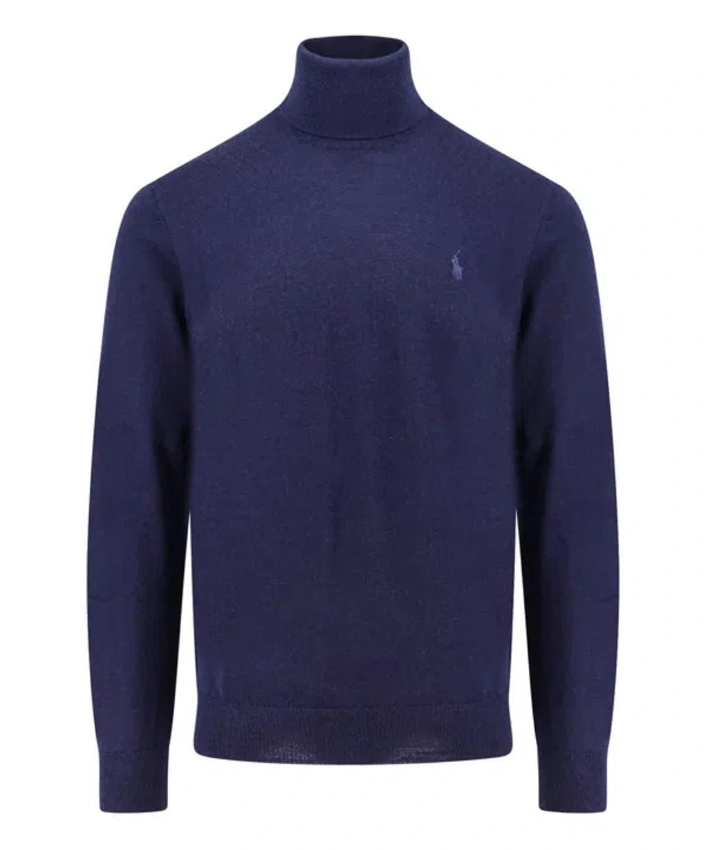 Roll-neck Sweater In Blue Product Image