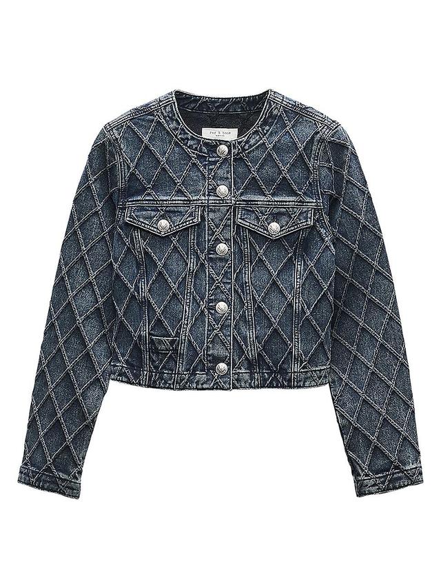 Womens Cora Quilted Denim Jacket Product Image