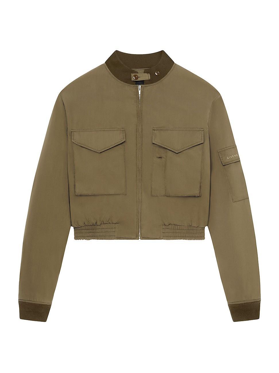 Mens Cropped Bomber Jacket in Cotton Product Image