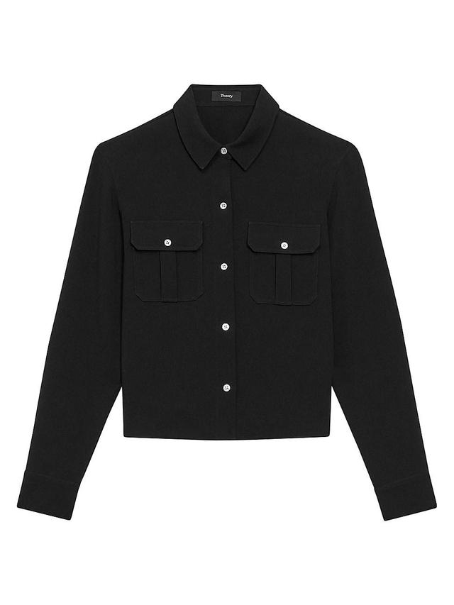 Womens Cape Boxy Military Shirt Jacket Product Image