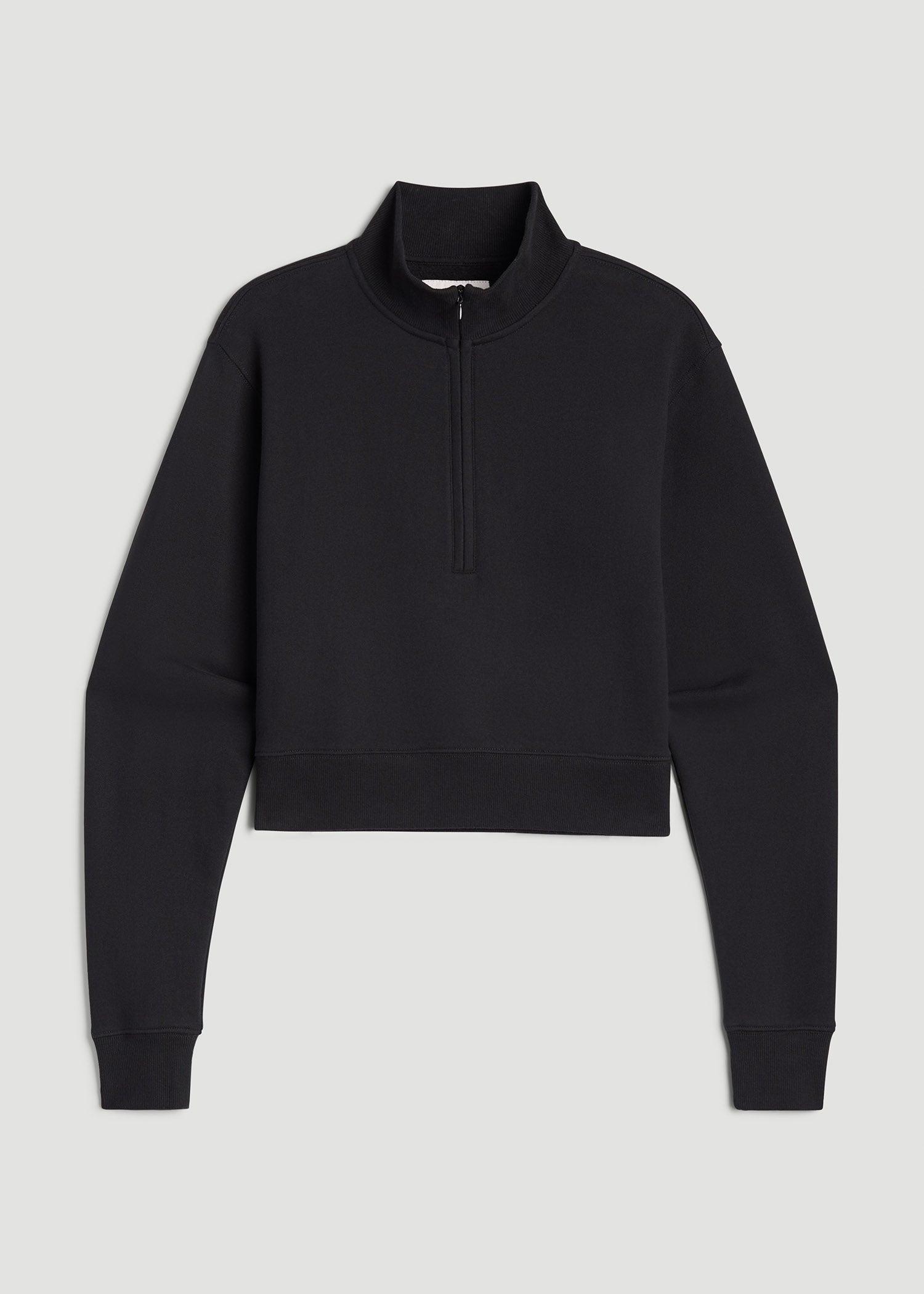 Wearever 2.0 Half-Zip Cropped Sweatshirt for Tall Women in Black Product Image