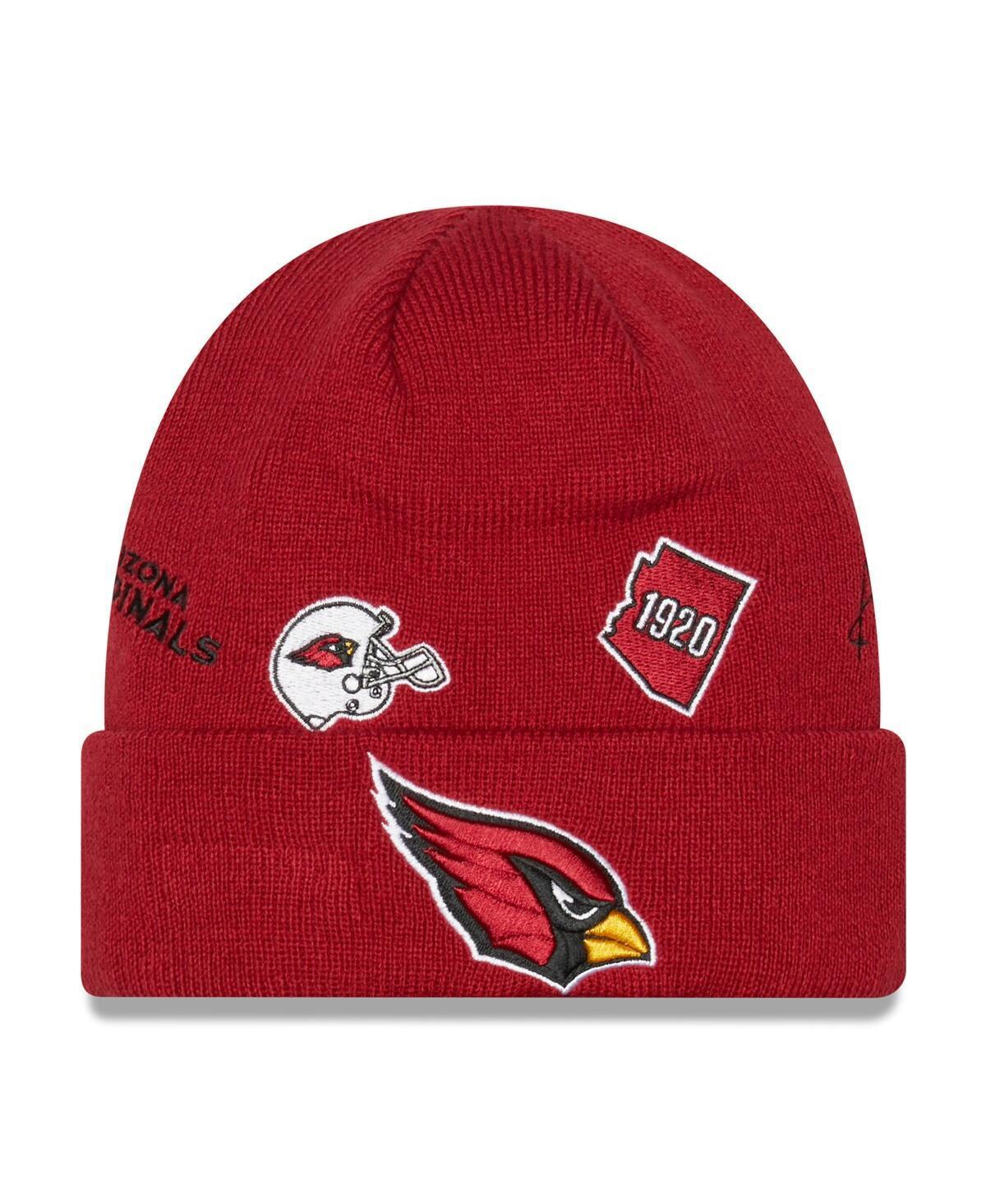 Mens New Era Cardinal Arizona Cardinals Identity Cuffed Knit Hat Product Image