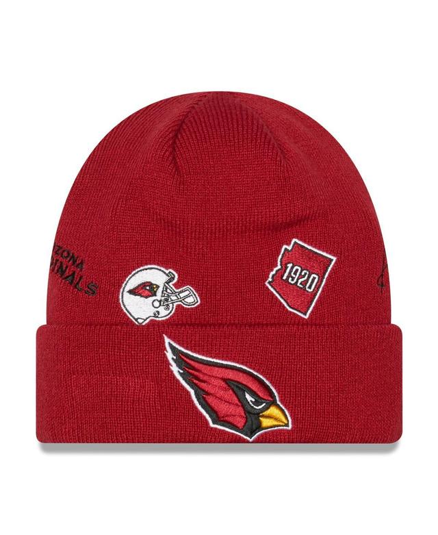 Mens New Era Cardinal Arizona Cardinals Identity Cuffed Knit Hat Product Image