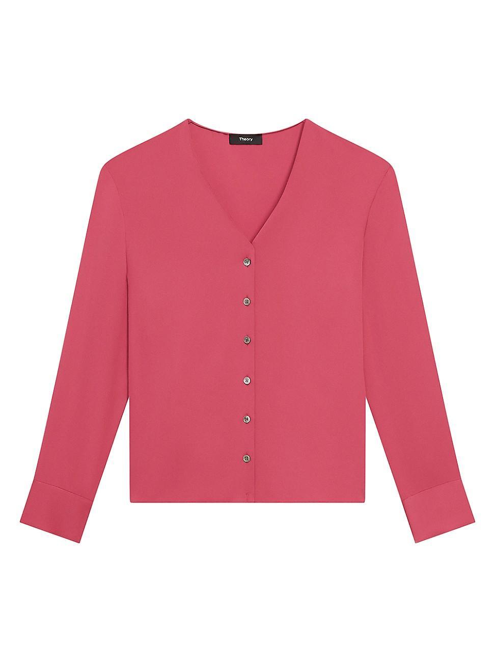 Womens Silk Cardigan Blouse Product Image