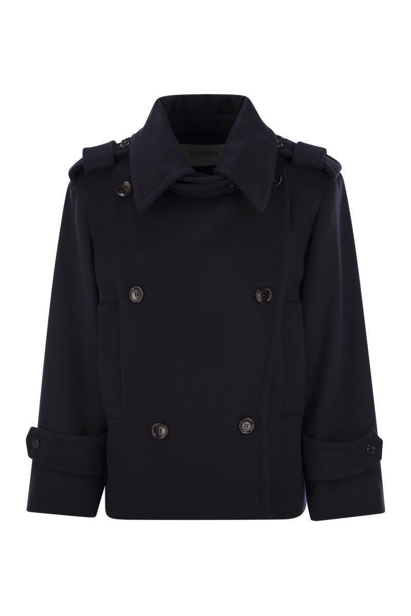 MAX MARA Lapel Coat Double-breasted Epaulettes In Blue Product Image