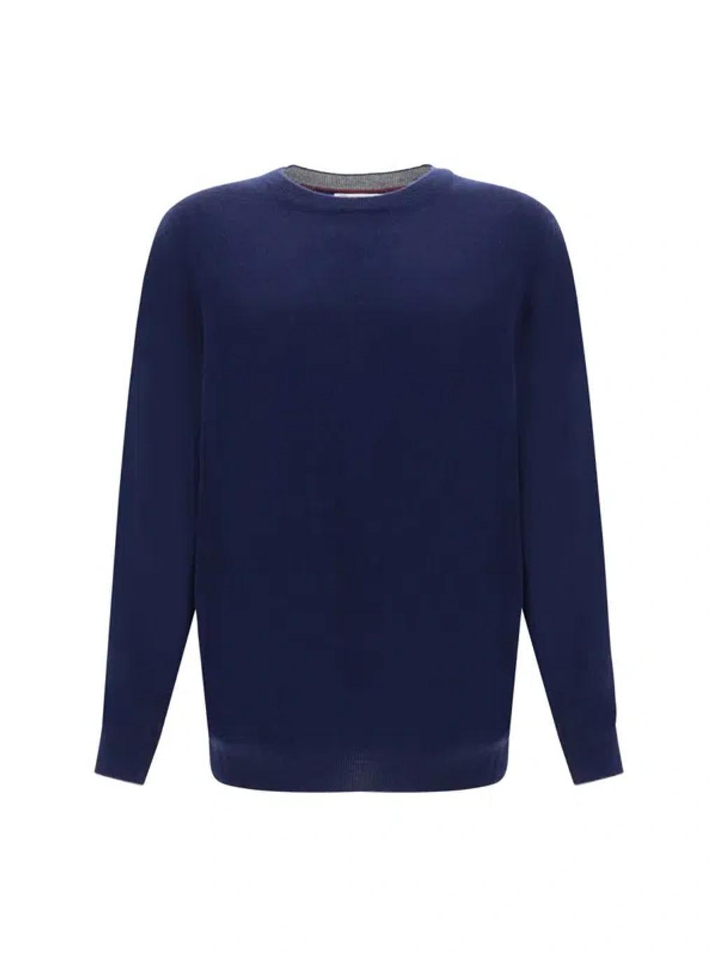 BRUNELLO CUCINELLI Sweater In Marina+grigio Scuro Product Image