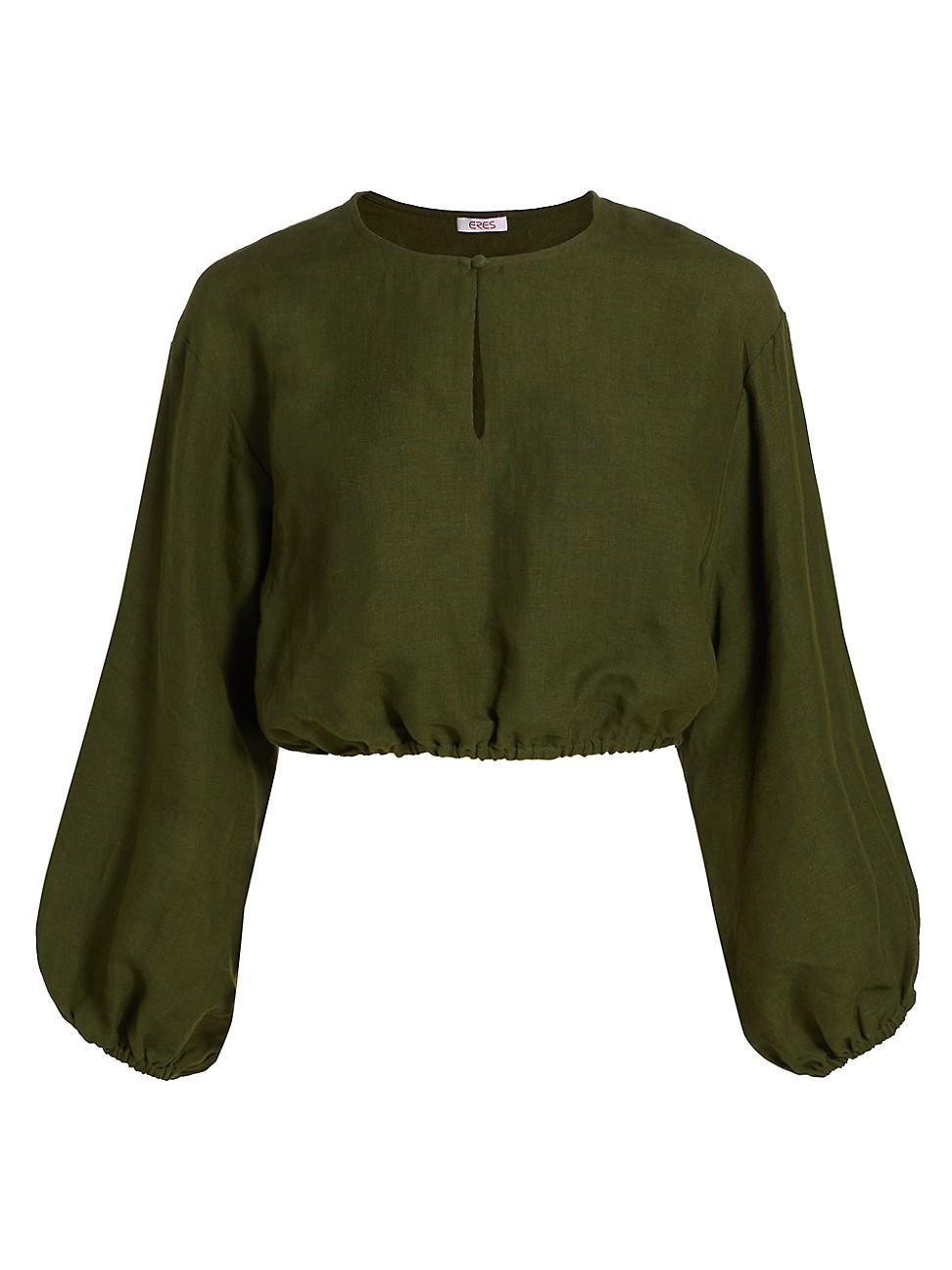 Womens Auguste Linen Crop Top Product Image