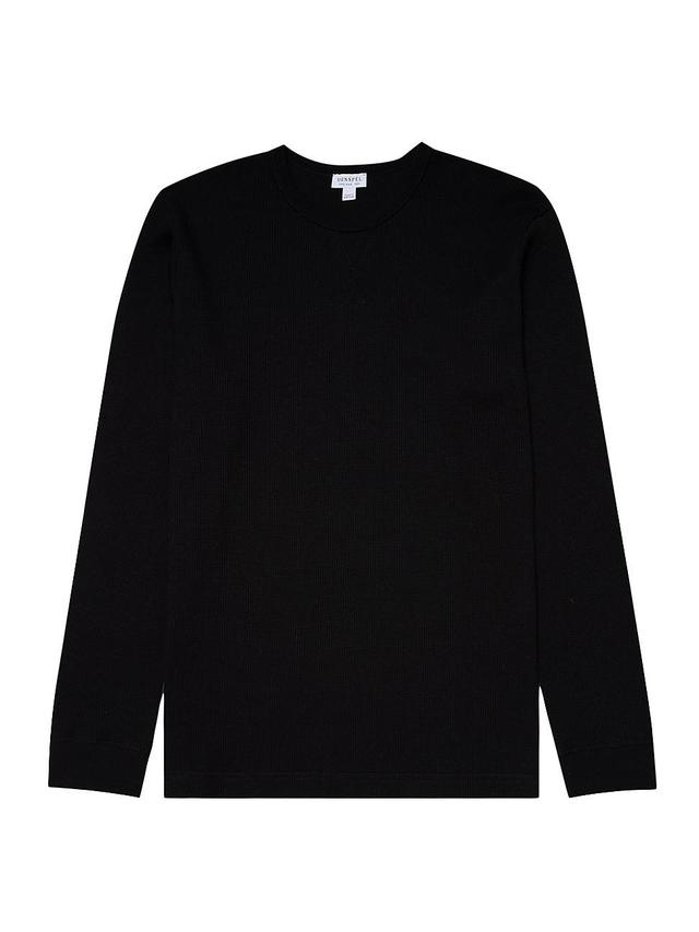 Mens Cotton Waffle-Knit Sweatshirt Product Image