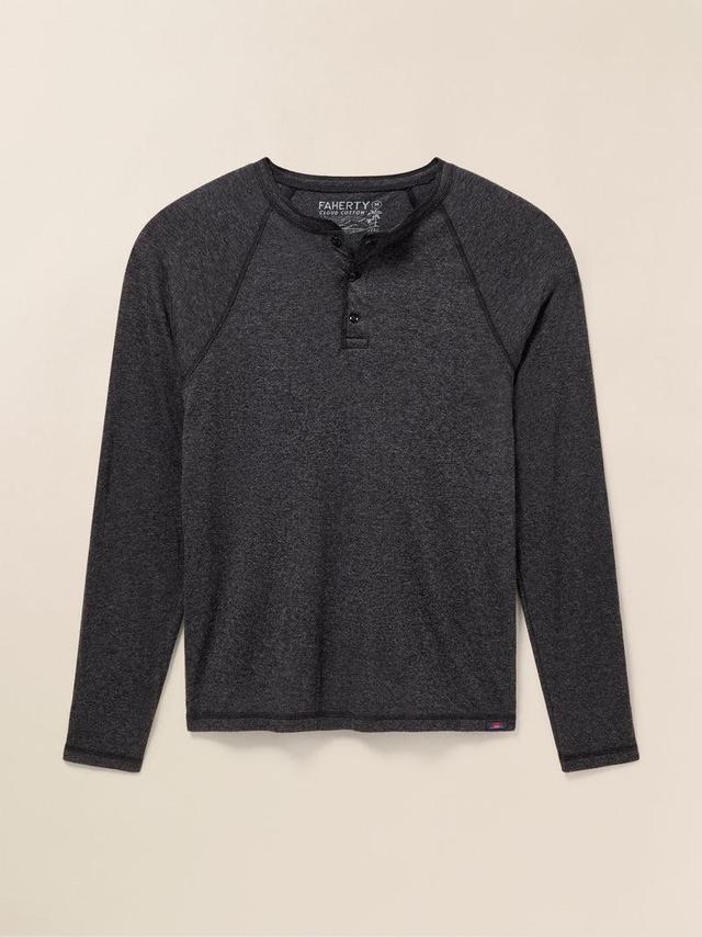 Long-Sleeve Cloud Henley (Tall) - Charcoal Heather Product Image