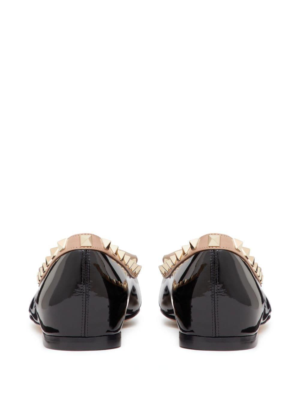 VALENTINO GARAVANI Rockstud Patent Leather Ballerina Woman Black 42 Product Image