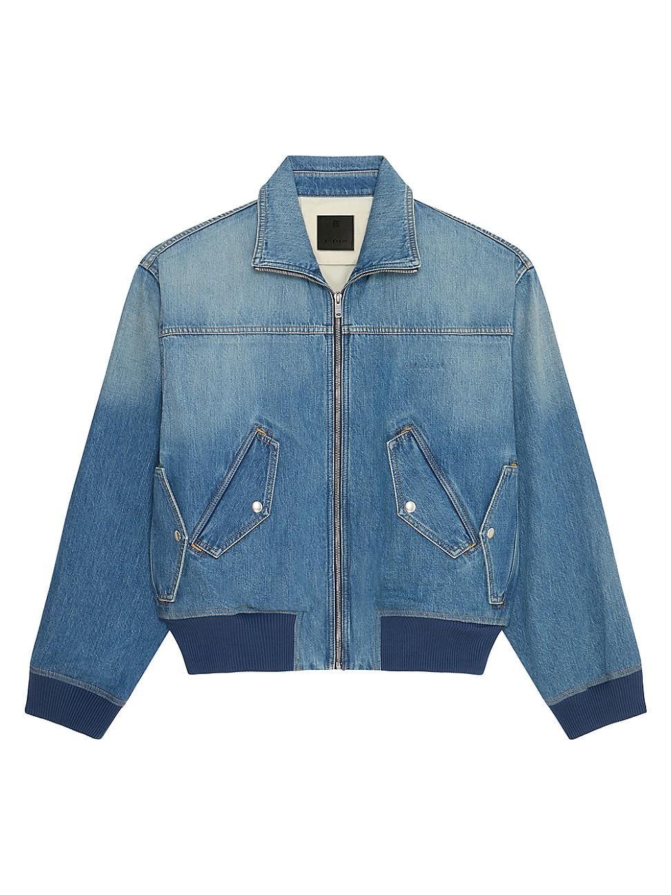 Mens Bomber Jacket in Denim Product Image