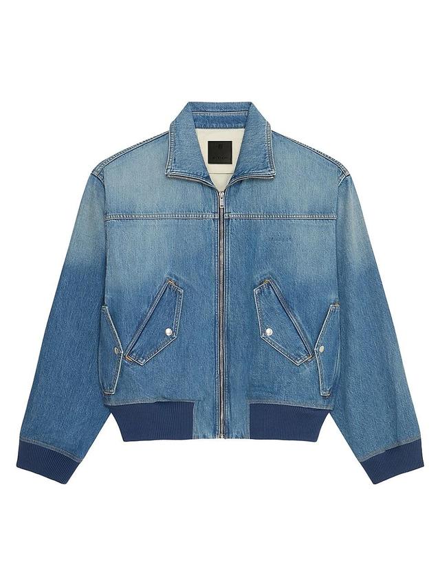 Mens Bomber Jacket in Denim Product Image