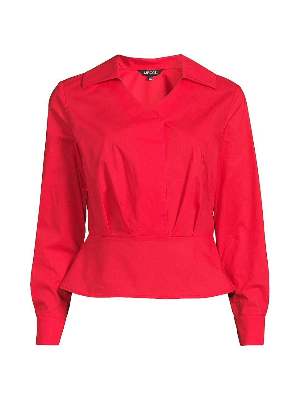 Womens Surplice Neck Peplum Blouse Product Image