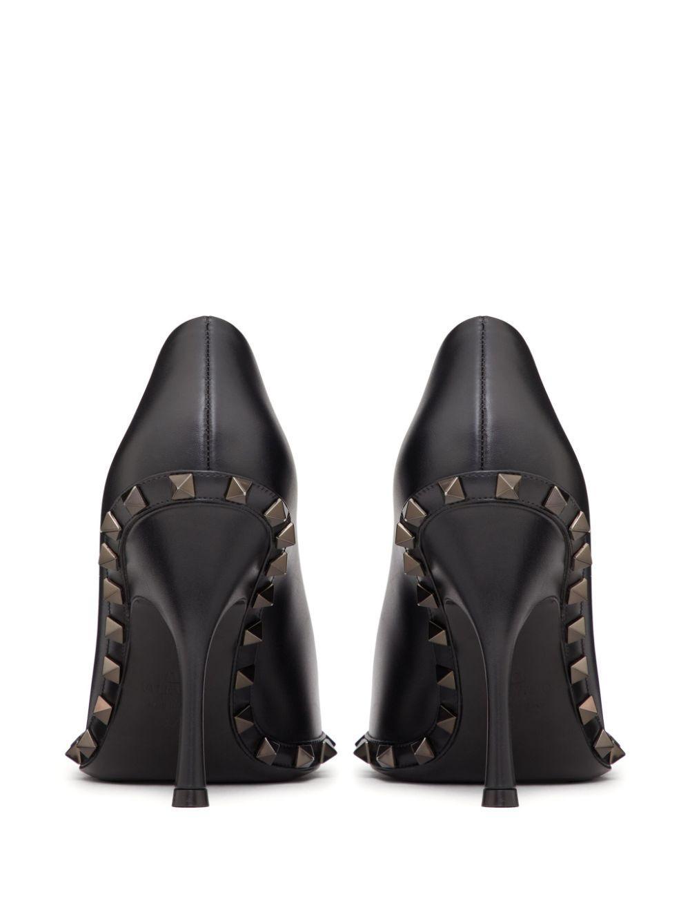 VALENTINO GARAVANI Rockstud 100mm Leather Pumps In Black Product Image