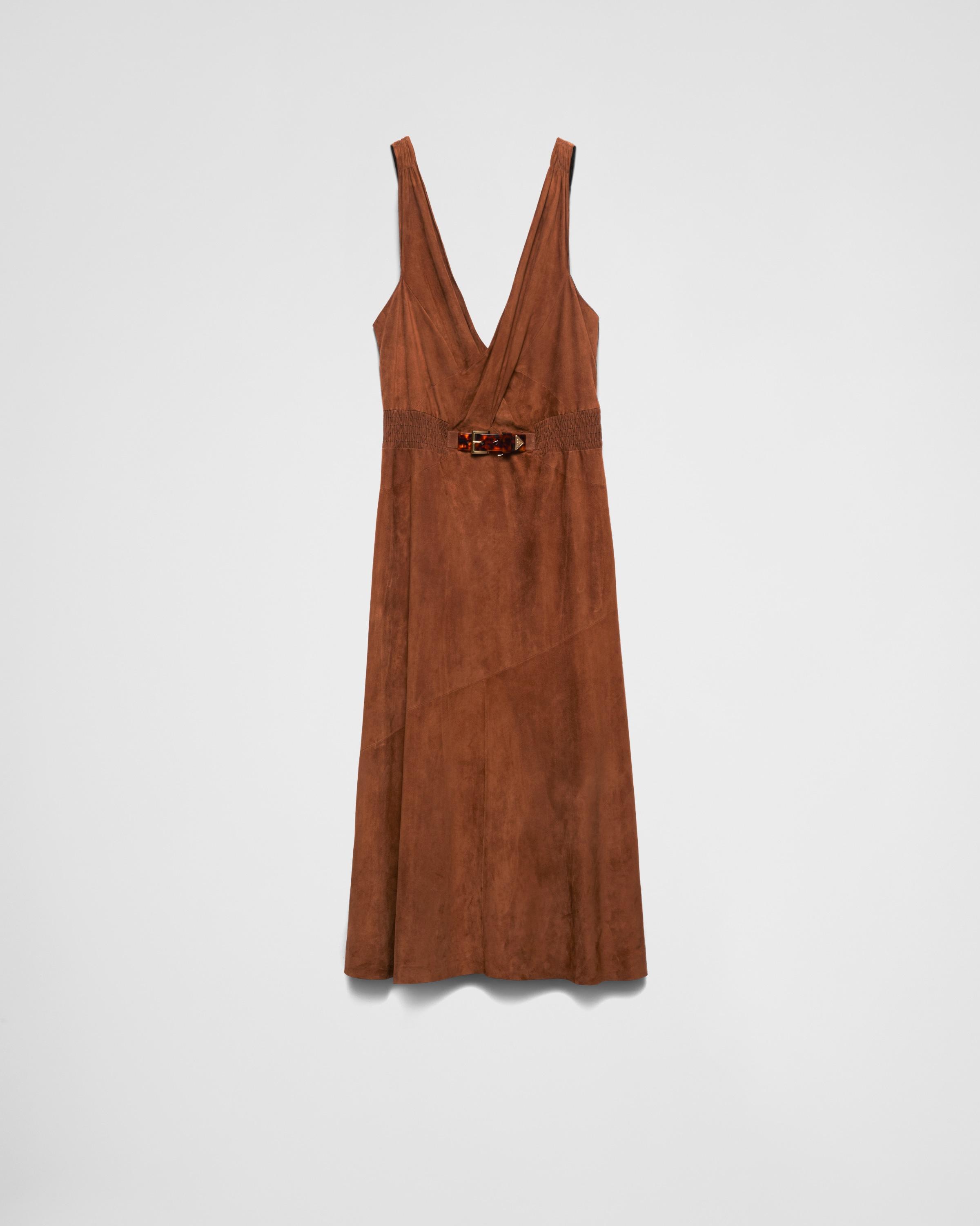 Sleeveless suede dress Product Image