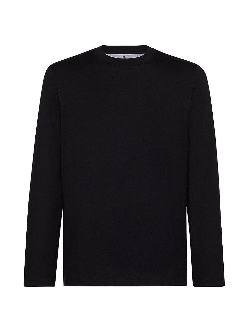 Mens Cotton Jersey Long Sleeve Crew Neck T-Shirt Product Image