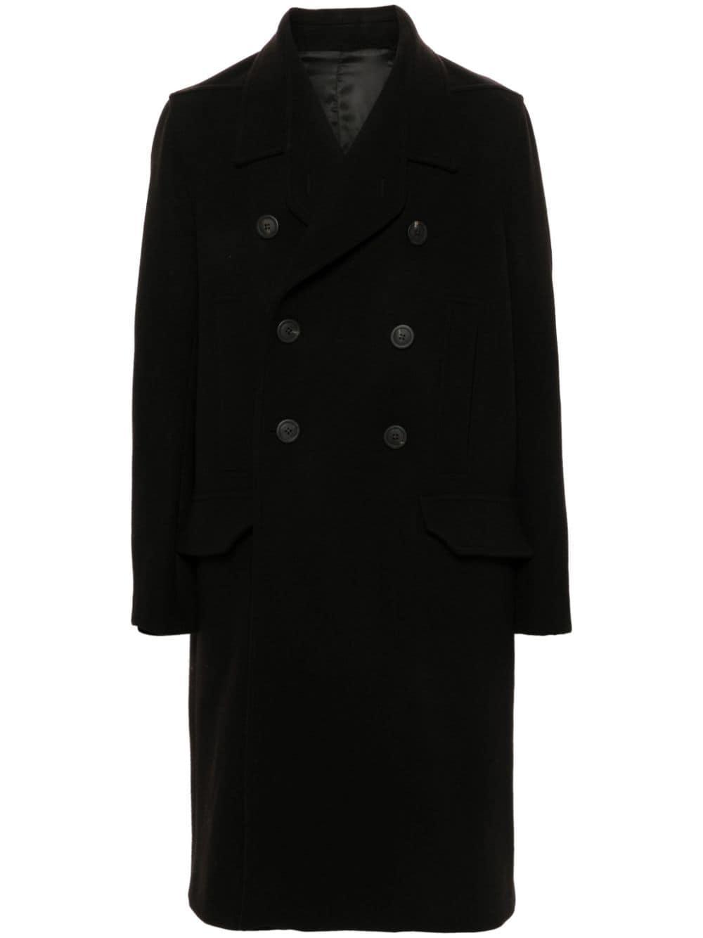 RICK OWENS New Bell Virgin Wool Coat In Black Product Image