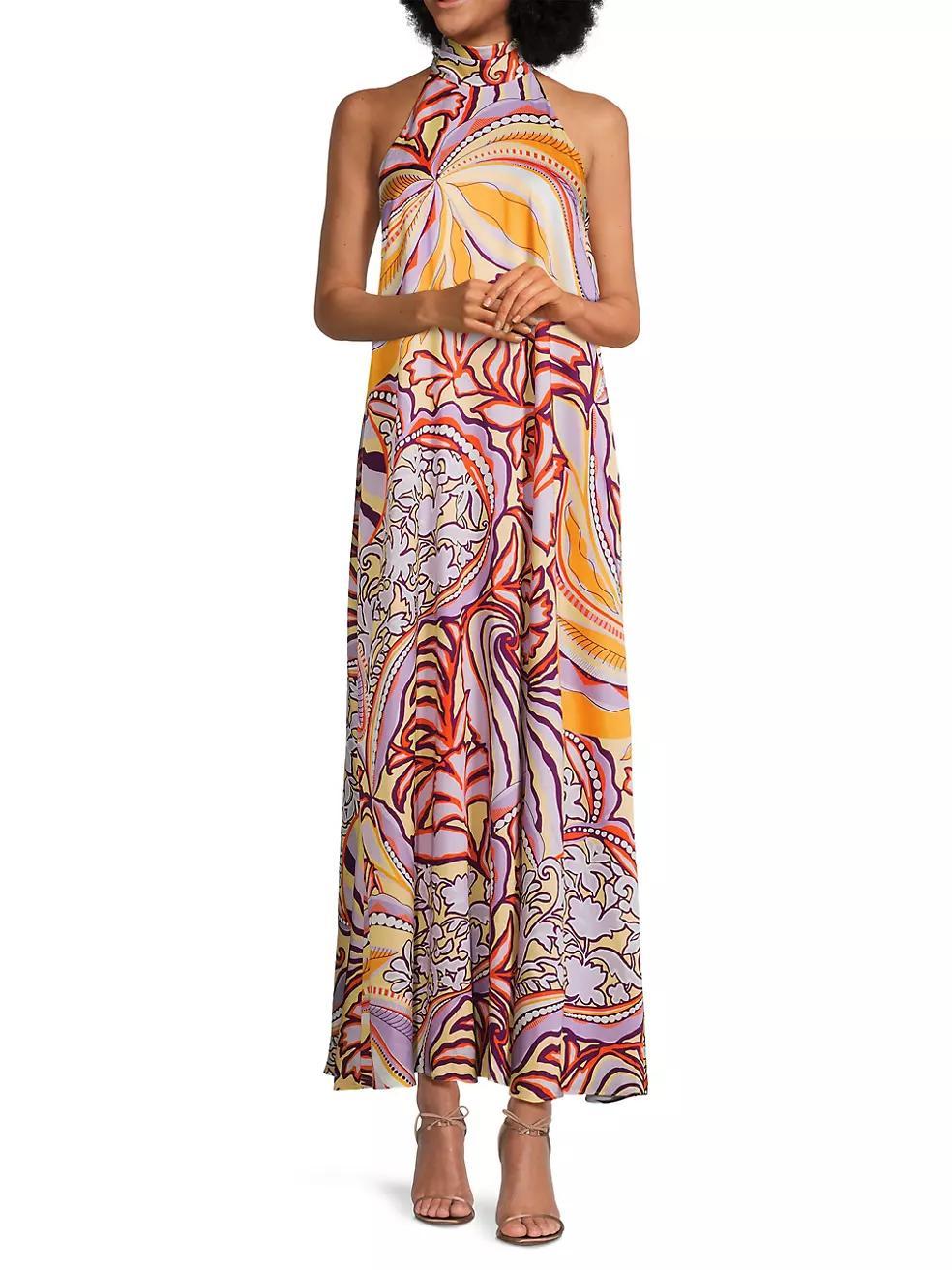 Ziggy Floral Halter Maxi Dress Product Image