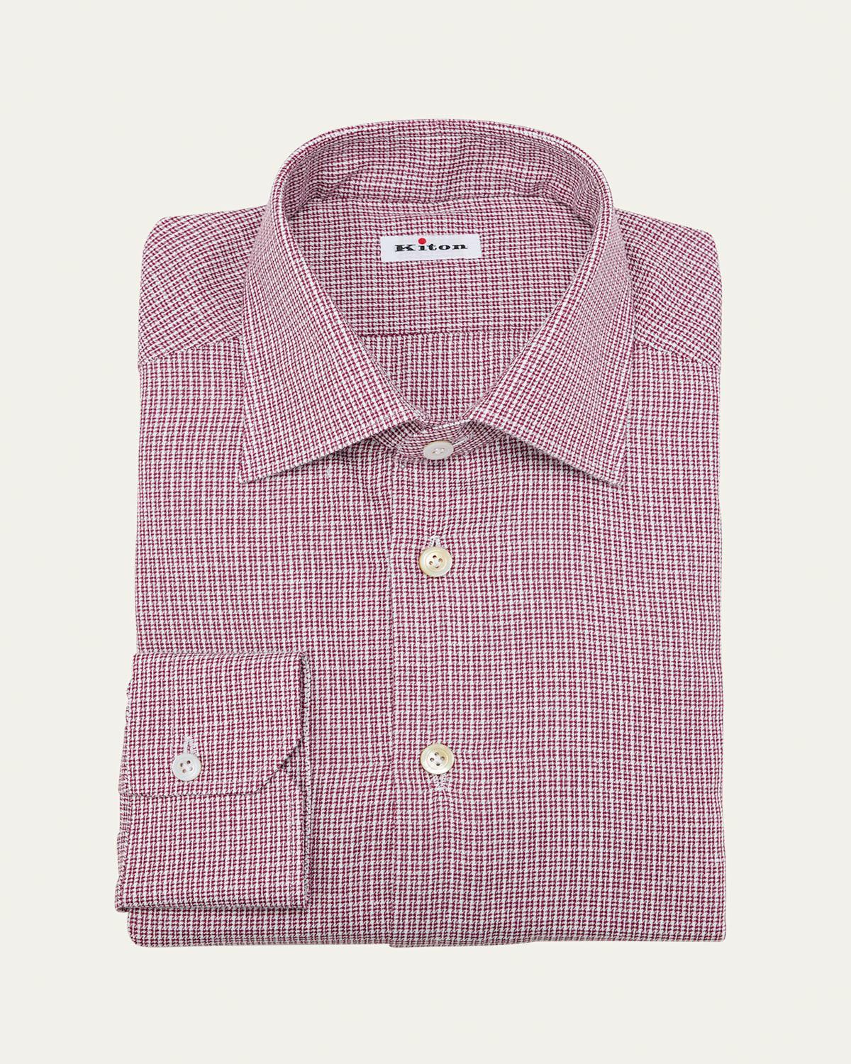 Mens Cotton Houndstooth Sport Shirt Product Image