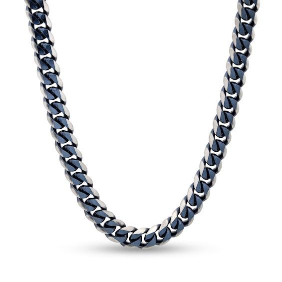 Men's 8.0mm Curb Chain Necklace in Two-Tone Stainless Steel - 24" Product Image