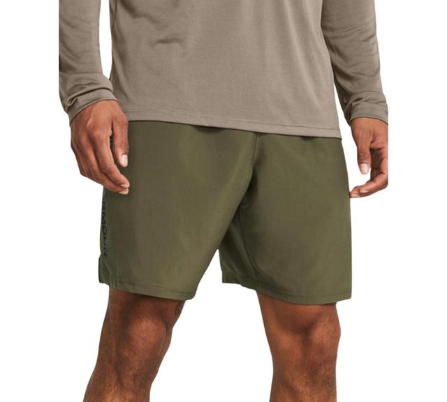 Under Armour Mens Moisture-Wicking Logo-Print 8-1/4 Tech Shorts - Castlerock Gray Product Image