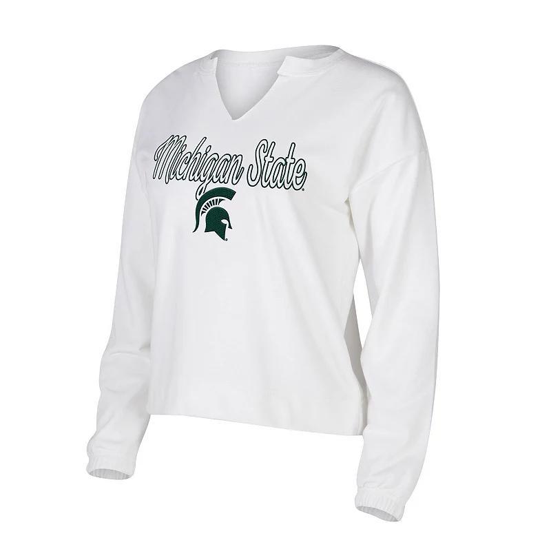 Womens Concepts Sport Michigan State Spartans SiennaNotch Neck Long Sleeve T-Shirt Product Image