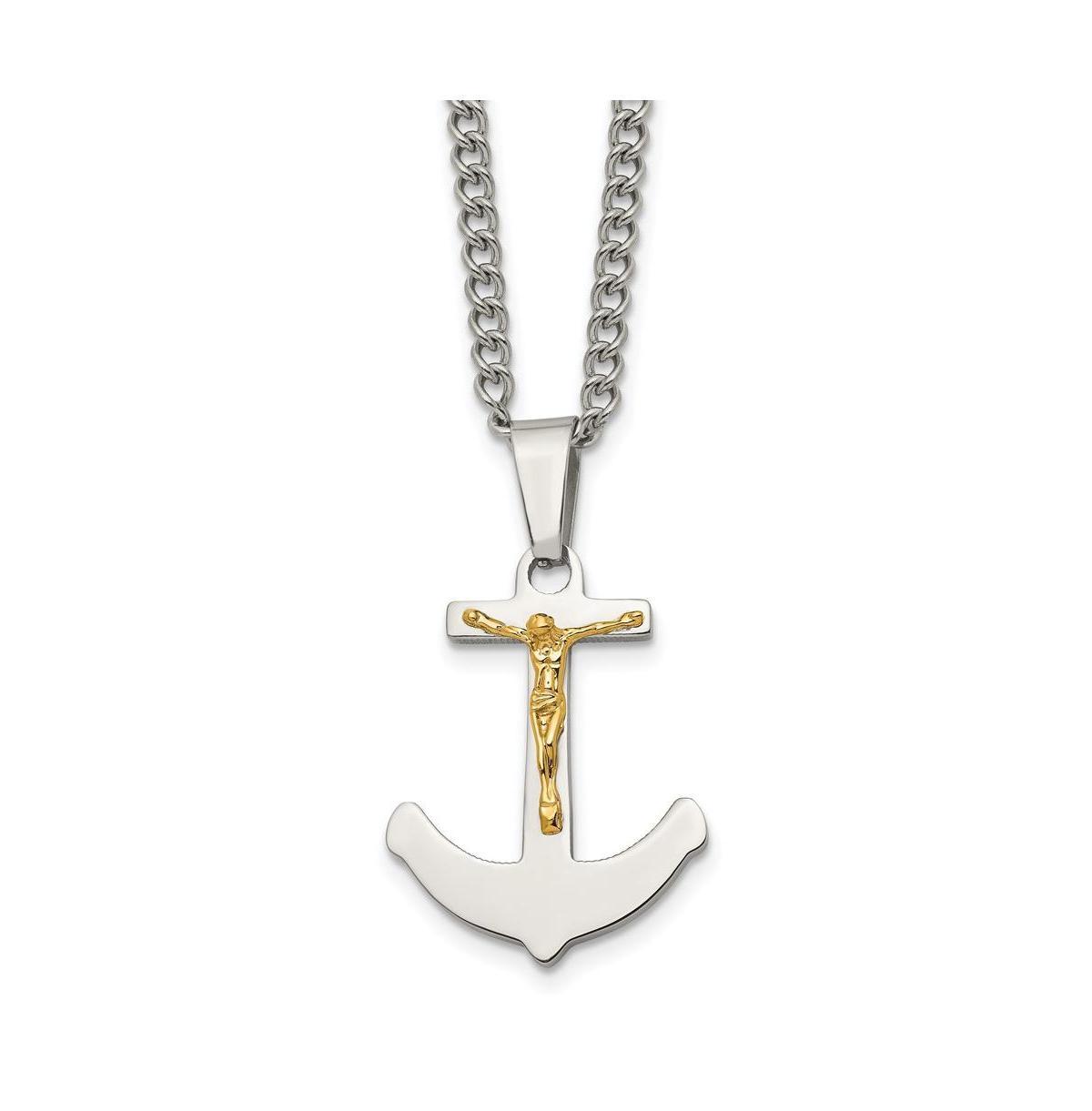 Mens Gentlemens Classics(tm) 14kt. Gold Crucifix Anchor Necklace Product Image