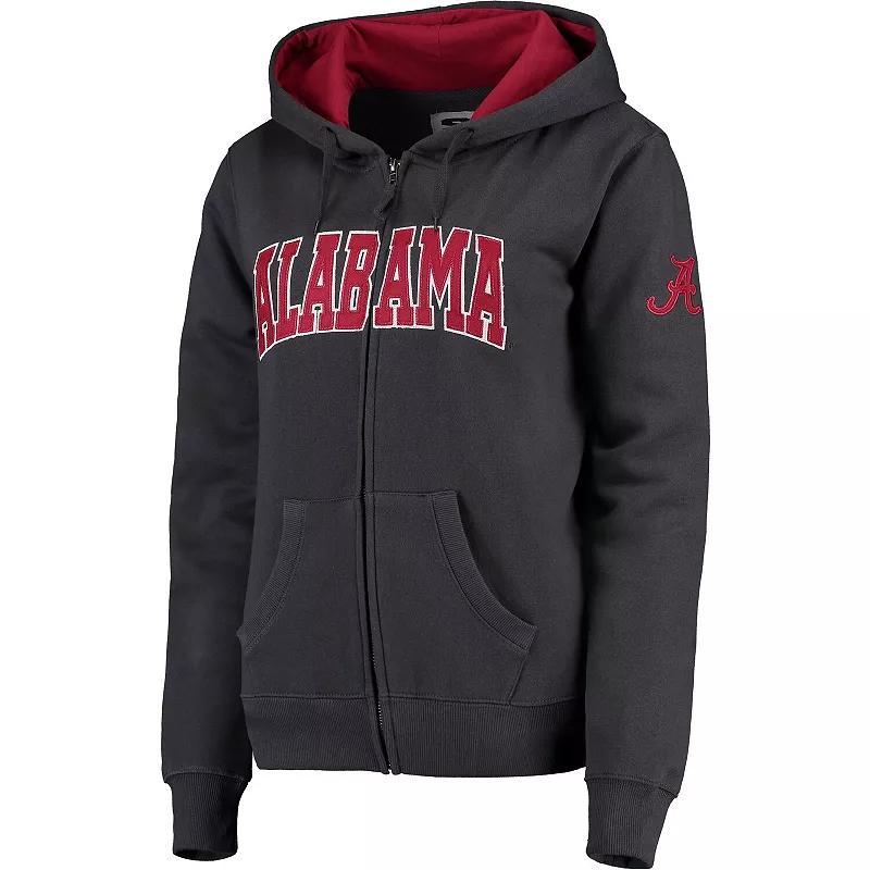 Womens Stadium Athletic Charcoal Alabama Crimson Tide Arched Name Full-Zip Hoodie Product Image