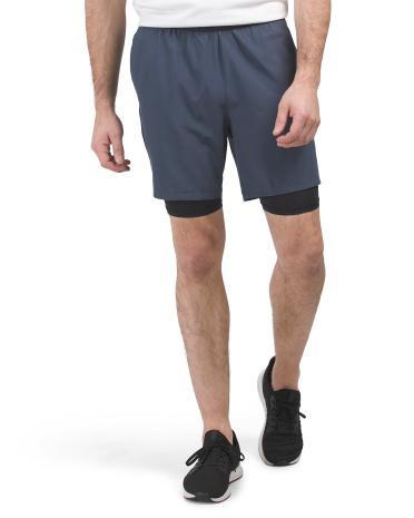 Woven Stretch Running Shorts With Built-in Liner for Men Product Image