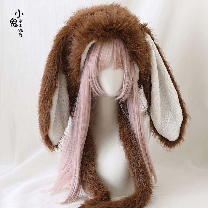 Rabbit Ear Faux Fur Trapper Hat Product Image