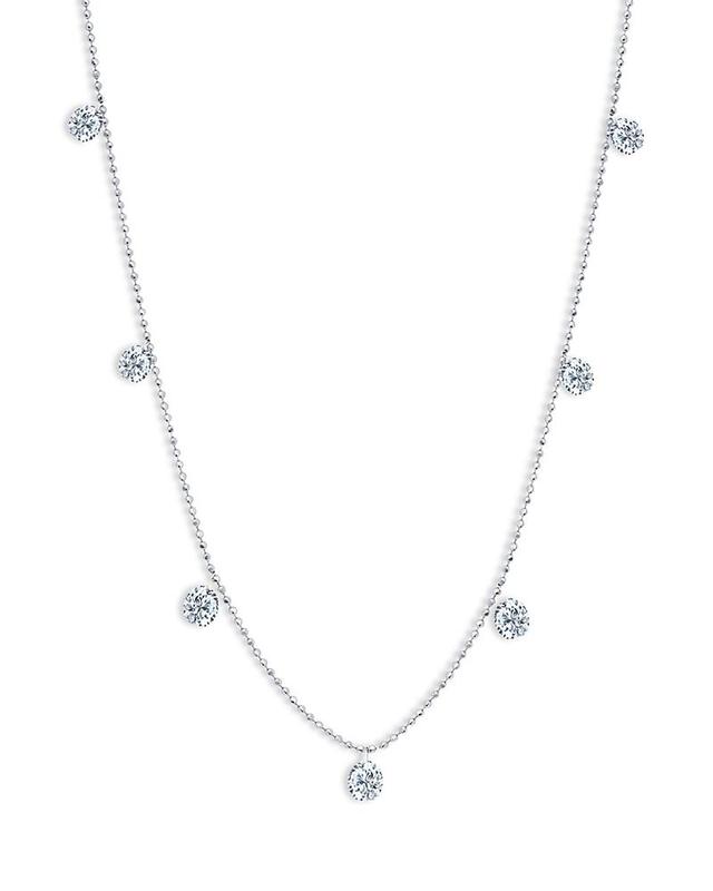 Womens Floating Diamond 18K White Gold & 1.03 TCW Diamond Necklace Product Image