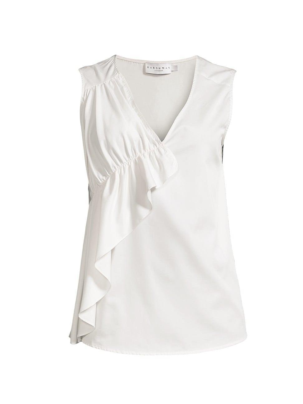 Womens Leander Ruffled V-Neck Top Product Image