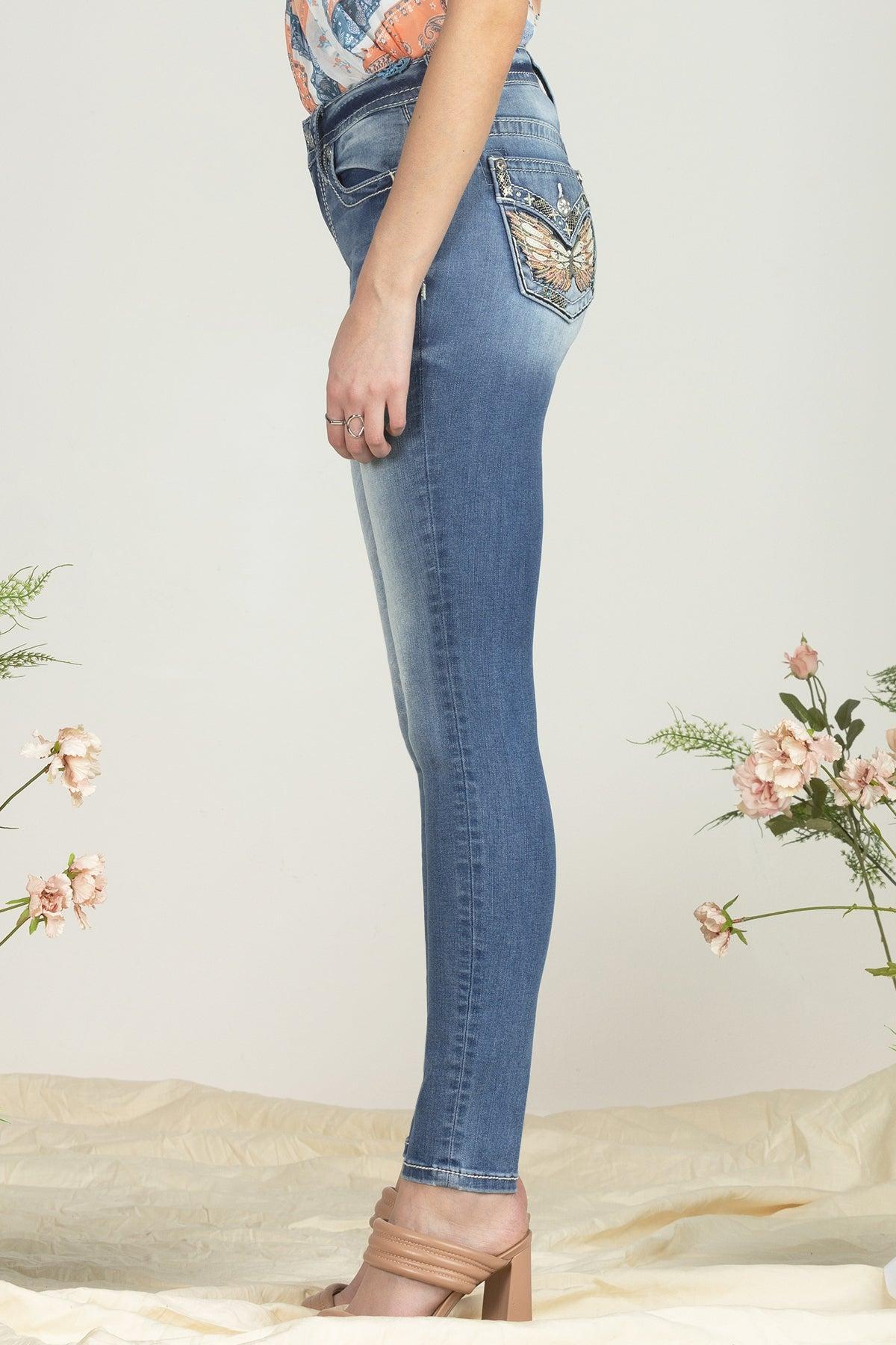 Vibrant Winged Skinny Jeans Product Image