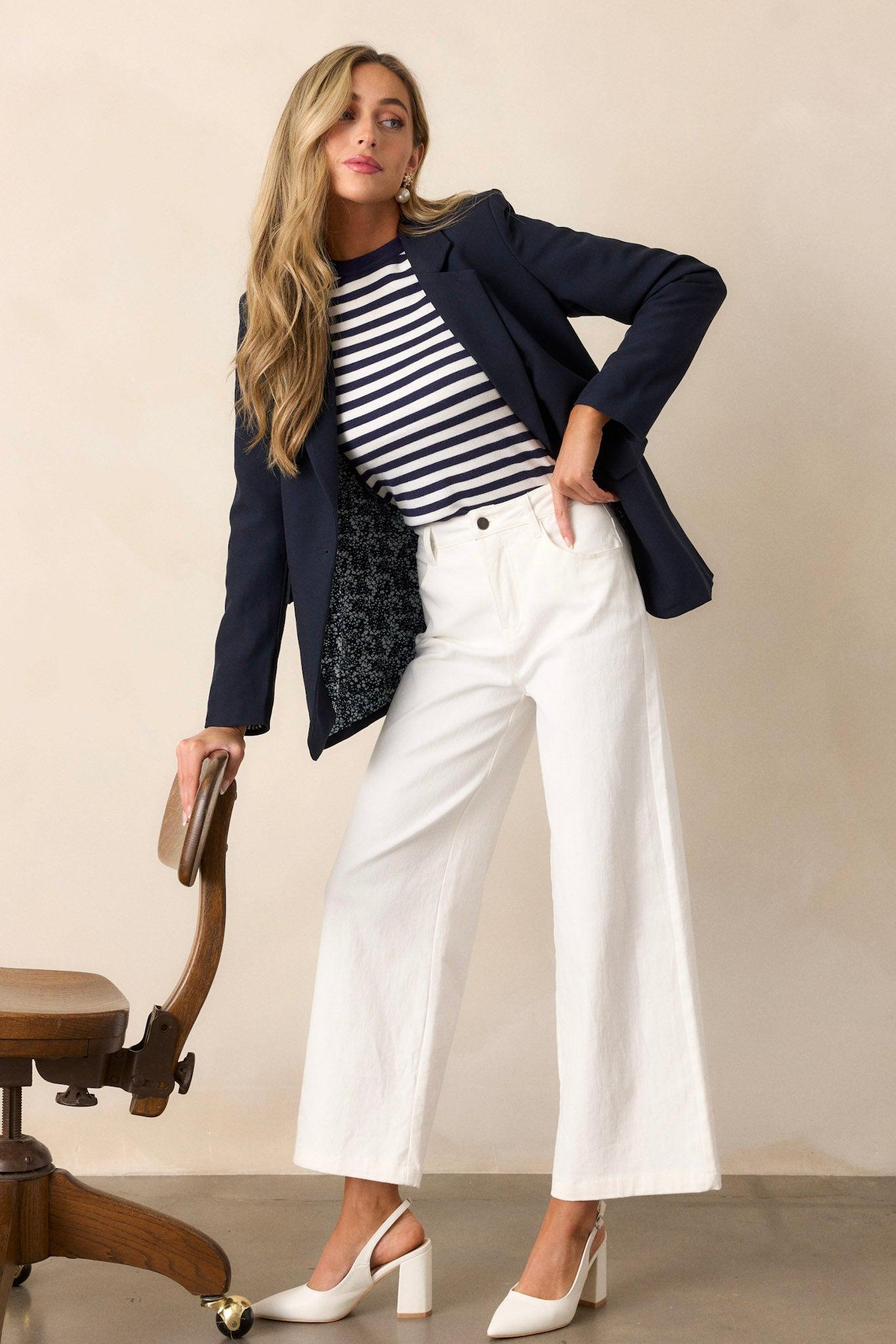 Urban Nomad Ivory Wide Leg Jeans Product Image