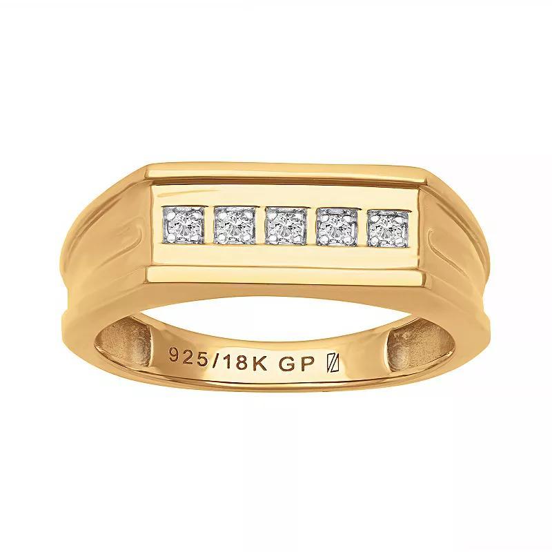 Mens AXL 18k Gold-Plated Silver 1/10 Carat T.W. Diamond Band, Gold Tone Product Image