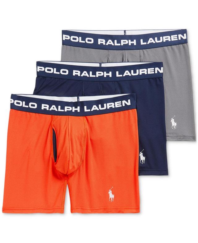 Polo Ralph Lauren Mens 3-Pk. Perfect Pouch Boxer Briefs - DUSK ORANGE/CRUISE NAVY Product Image