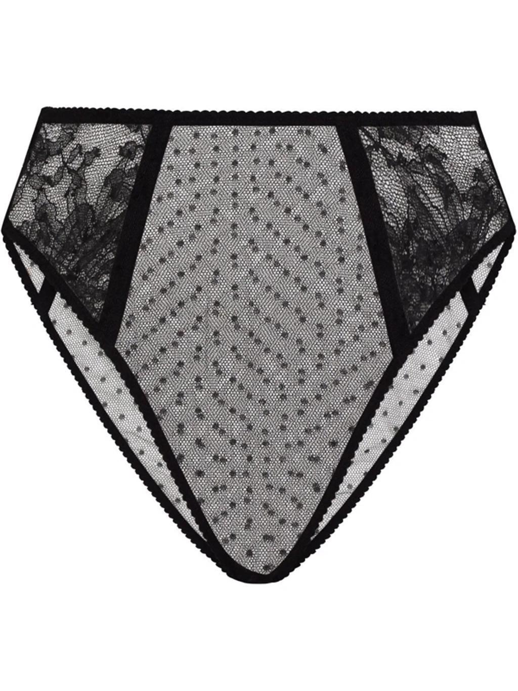 High-waisted Lace Briefs In Black Product Image