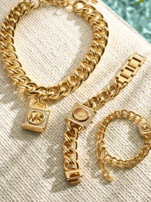 Mini Lock Pavé -Tone Chain Watch Product Image