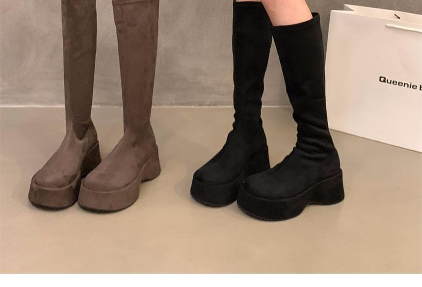 Platform Plain Tall Boots Product Image