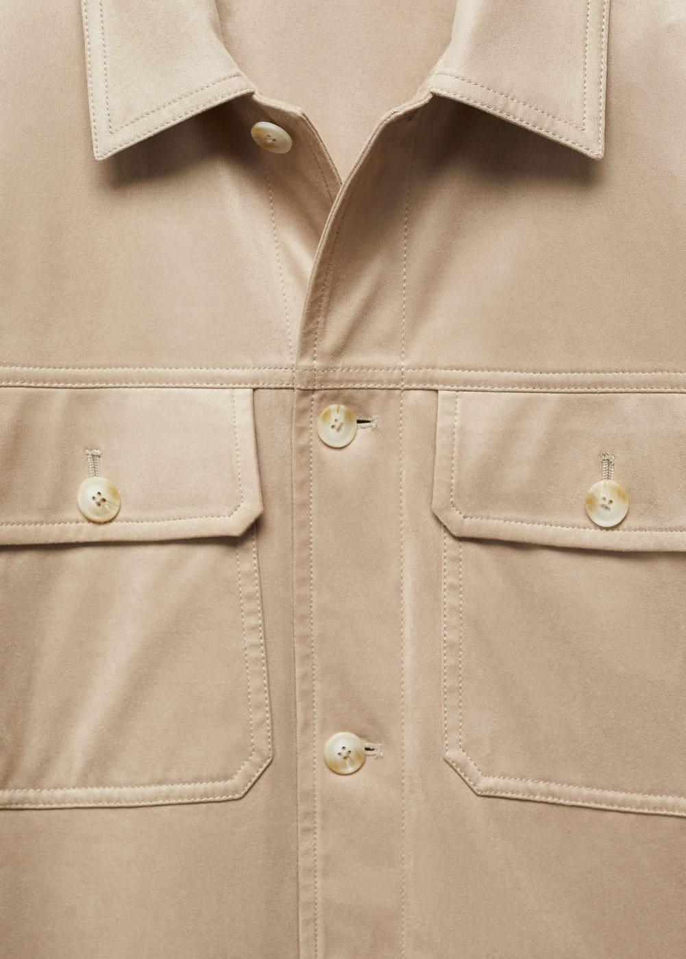 MANGO MAN - Suede effect overshirt with pockets sandMen Product Image