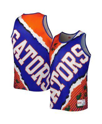 Mens Mitchell & Ness Royal/Orange Florida Gators Jumbotron 2.0 Sublimated Tank Top Product Image