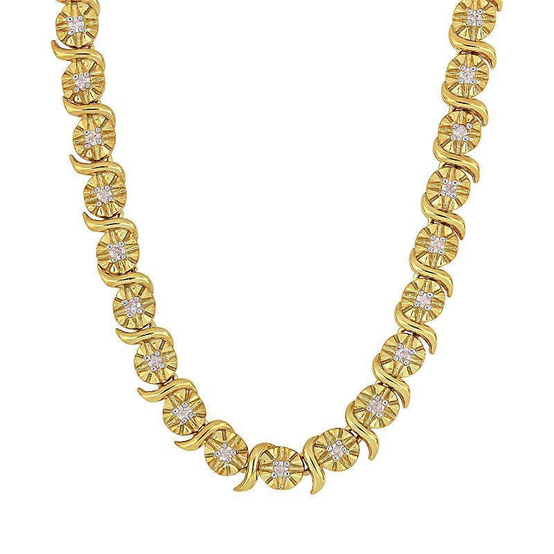 Stella Grace 18k Gold Over Silver 1/2 Carat T.W. Diamond Fashion Necklace, Womens Gold Tone Product Image