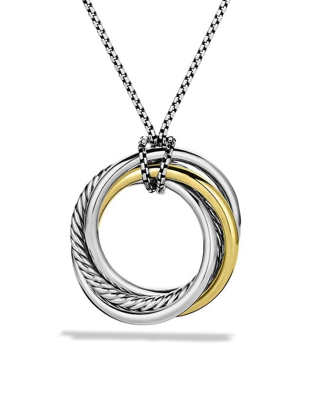 Womens Crossover Pendant Necklace with 14K Yellow Gold Product Image