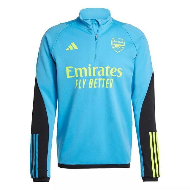 Mens adidas Blue Arsenal Aeroready Raglan Quarter-Zip Training Top - Blue Product Image