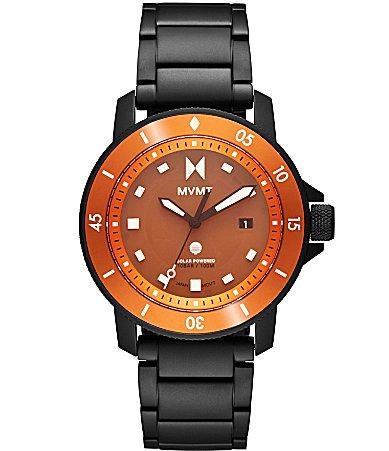 MVMT Mens Cali Diver Solar Quartz Analog Black Tone Stainless Steel Bracelet Watch Product Image