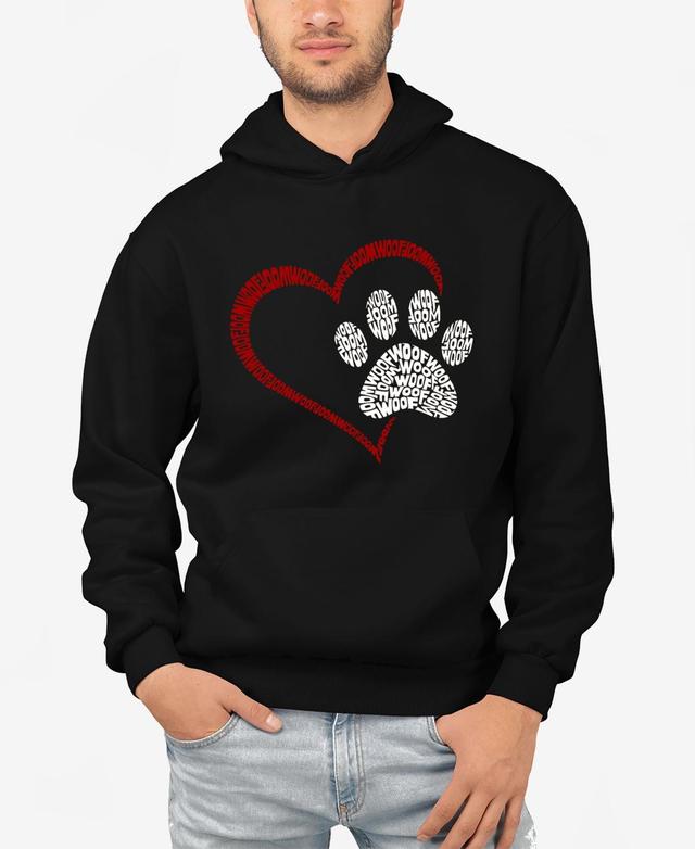 La Pop Art Paw Heart - Mens Word Art Hooded Sweatshirt Product Image