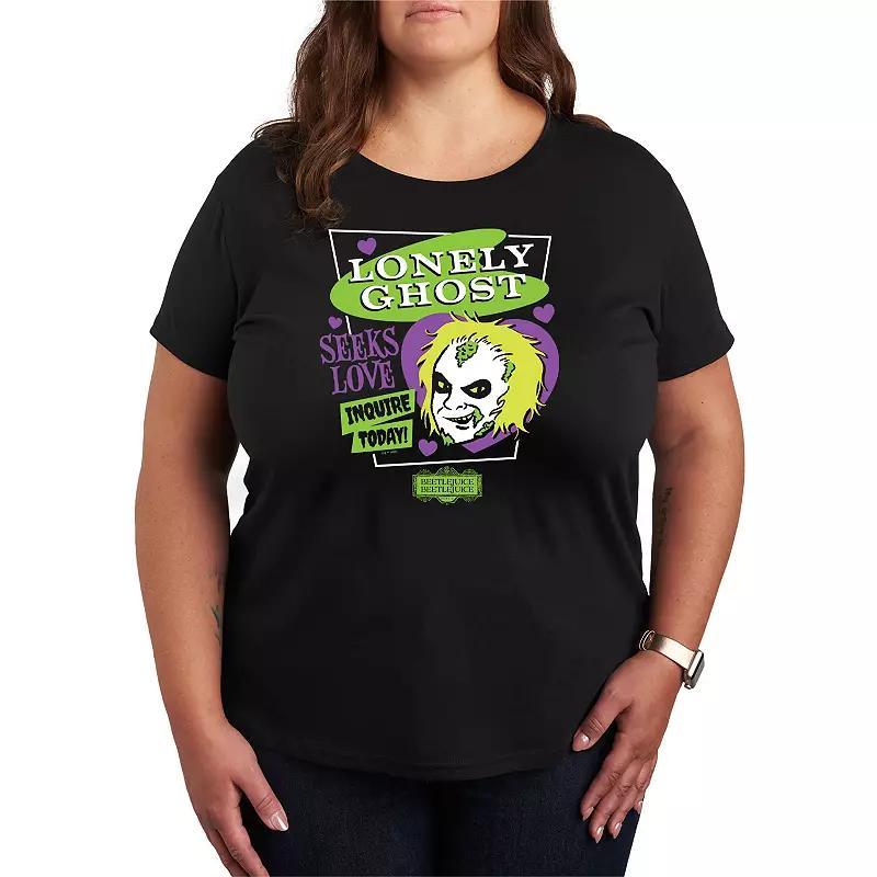 Plus Size Beetlejuice 2 Lonely Ghost Graphic Tee, Womens Product Image