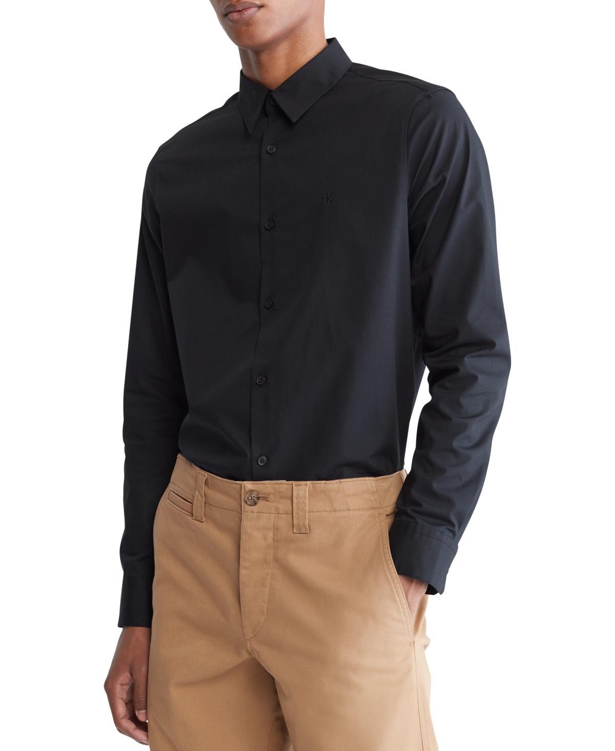 Calvin Klein Mens Slim-Fit Refined Button-Down Shirt Product Image