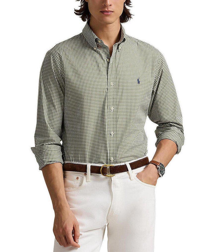 Polo Ralph Lauren Classic Fit Gingham Stretch Poplin Long Sleeve Woven Shirt Product Image